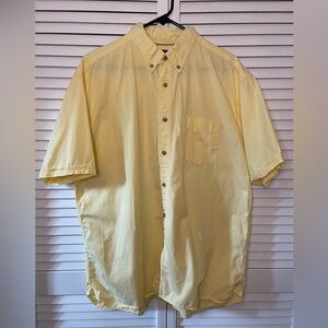 Yellow Casual Button Down Shirt Lightweight Cotton